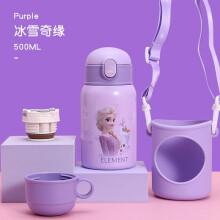 曲靖市Diller迪乐贝尔儿童保温杯 带吸管手柄两用 婴儿保温杯 宝宝水杯 316不锈钢学饮杯 幼儿园水壶 9000-280ML保温杯粉色（杯套+吸嘴+杯刷）