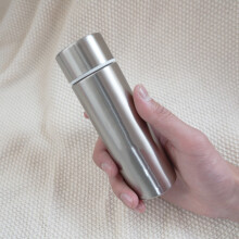 巢湖市膳魔师（THERMOS）迷你保温杯女便携口袋小水杯150ml小巧杯子细长水杯100ml超小容量 磨砂灰150ml 耐刮耐磨不掉漆