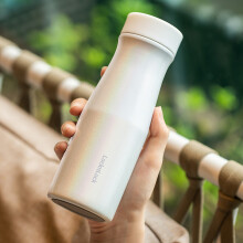 巢湖市德国（BOLNE） 304不锈钢水杯保温杯带手柄防烫随手杯带盖防摔隔热口杯双层家用茶杯 帕克思水杯【带盖】【中号350ml】